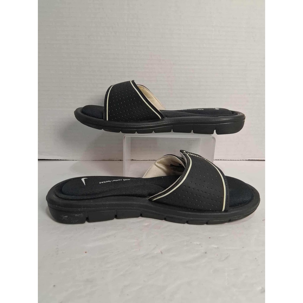 Nike Comfort Footbed Slide‎ Sandals Black White Women's US 6 EUR 36.5